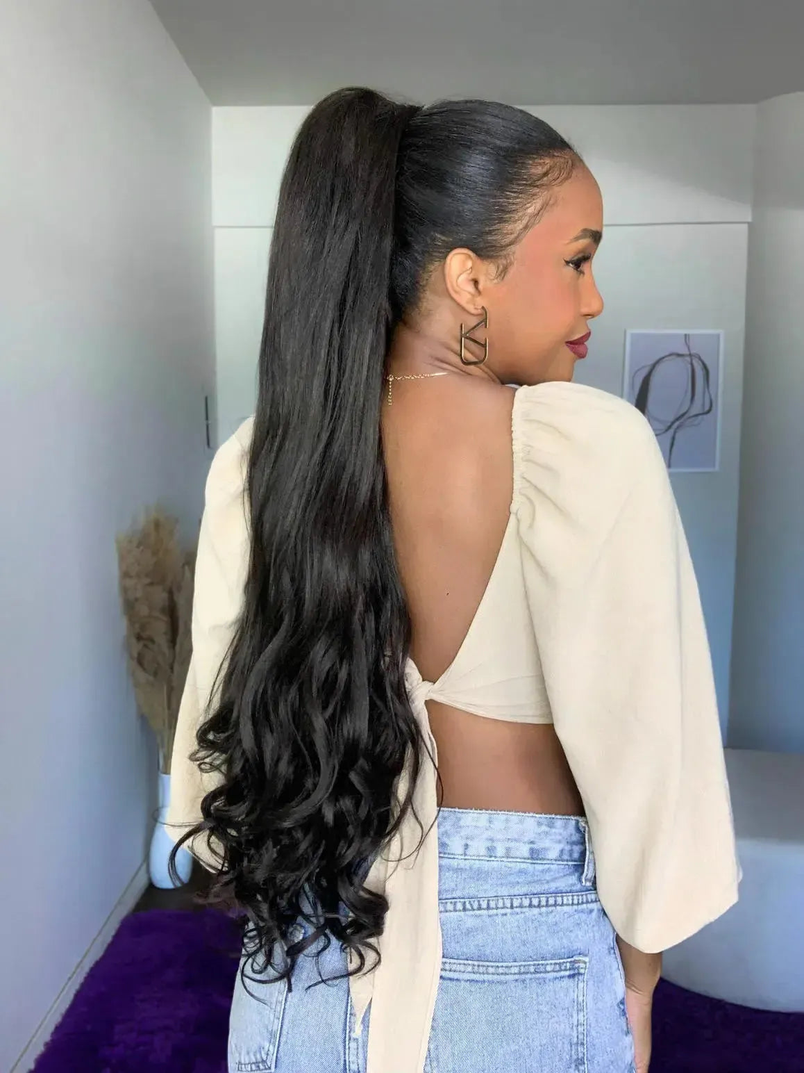 Rabo de Cavalo Podo Wave 80cm - Castanho 4