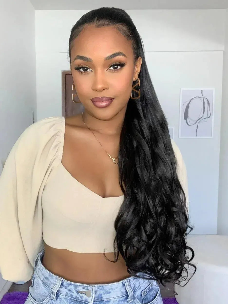 Rabo de Cavalo Podo Wave 80cm - Castanho Escuro