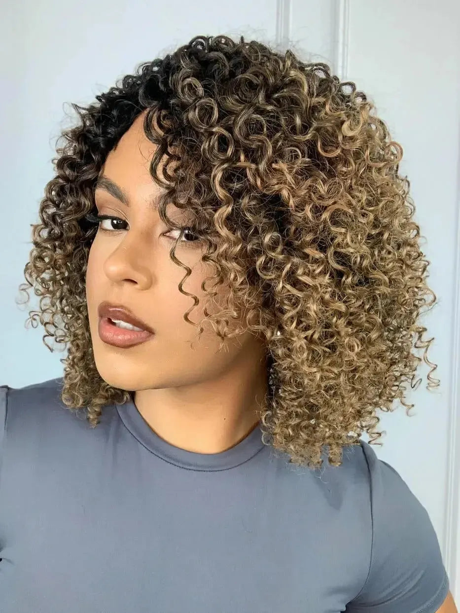 Wig Nimiane Castanho Loira 8/30 Cacheada